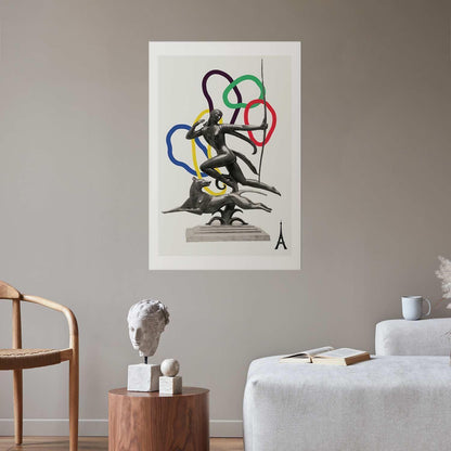 Poster - Collage Graphic - Woman Shooting a Bow