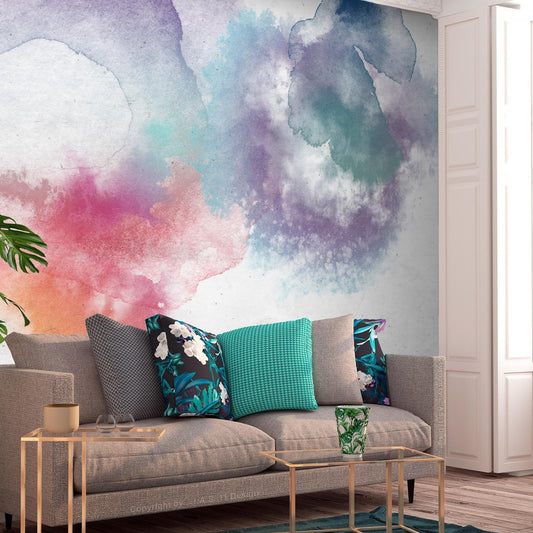 Fototapete „Painted Mirages“ – Traumhafte Pastellillusionen für dein Zuhause