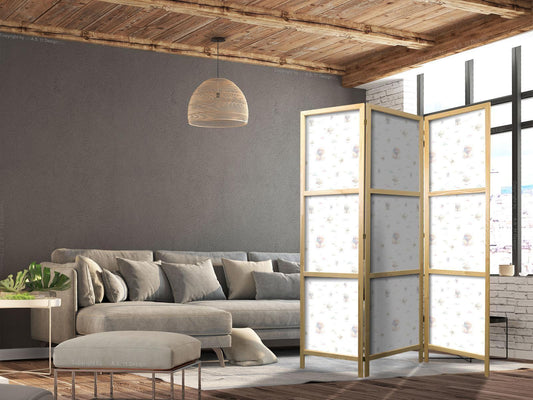 Japanischer Paravent - Watercolor - Colorful Balloons and Airships Against Colorful Clouds