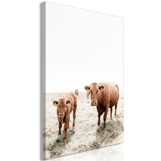 Leinwandbild - Mother and Calf (1 Part) Vertical Artgeist