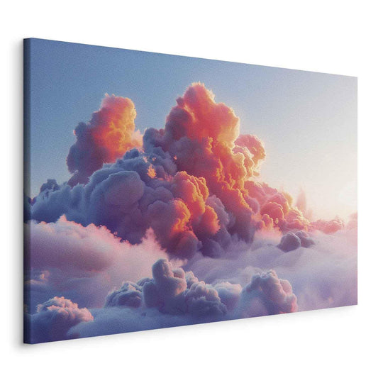 Leinwandbild - Twilight Spectacle: Clouds in Shades of Pink and Violet Artgeist