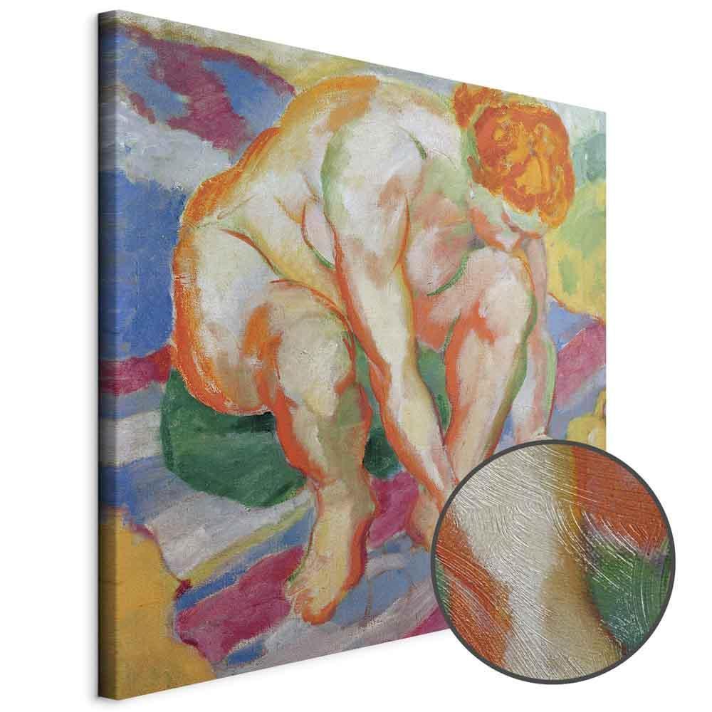 Leinwandbild - Franz Marc – Nude with cat