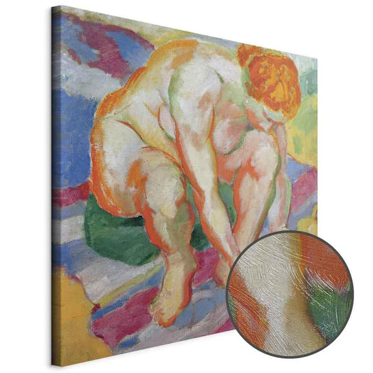 Leinwandbild - Franz Marc – Nude with cat