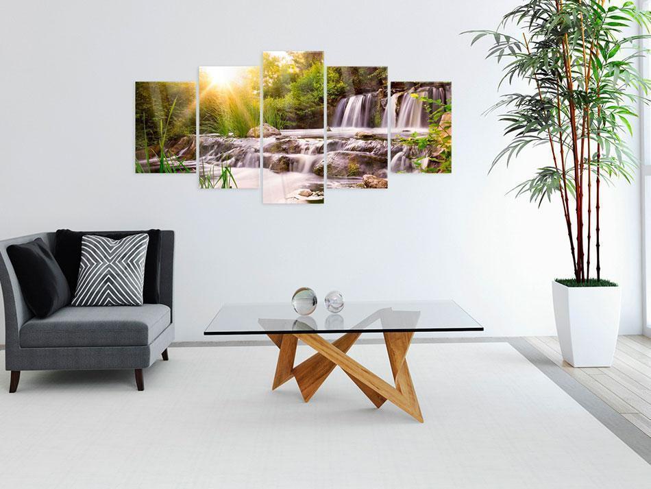 Acrylglasbild - Forest Waterfall