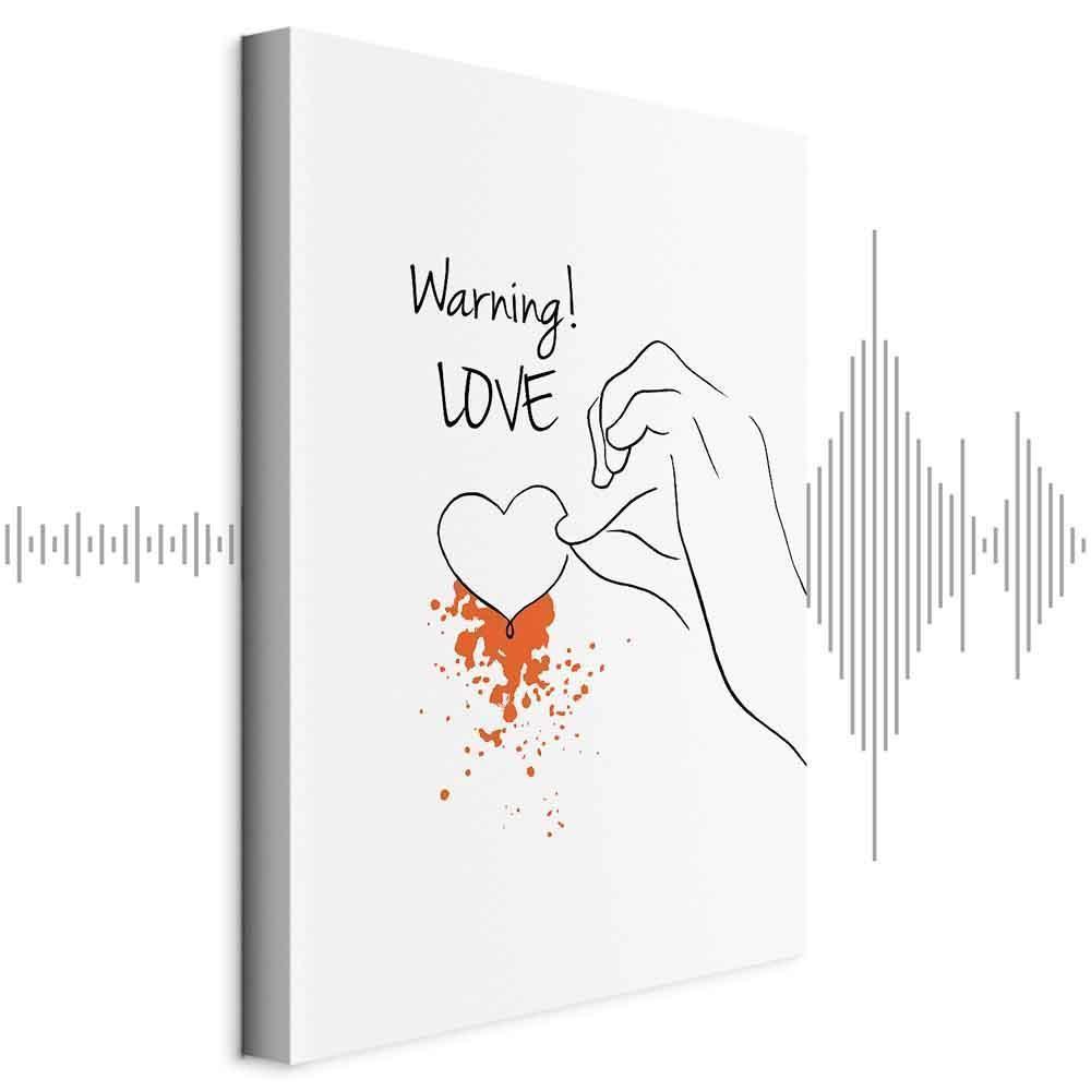 Leinwandbild - Warning! Love (1 Part) Vertical