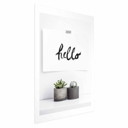 Scandinavian home poster with modern decor and succulent plants.