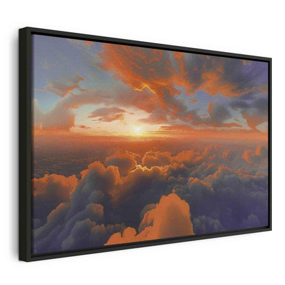 Leinwandbild - When Dawn Tickles the Clouds: A Spectacle of Colors on the Morning Sky Artgeist
