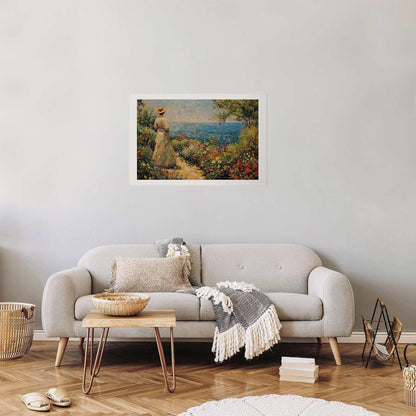 Poster - Nostalgic impression - a pensive woman contemplating