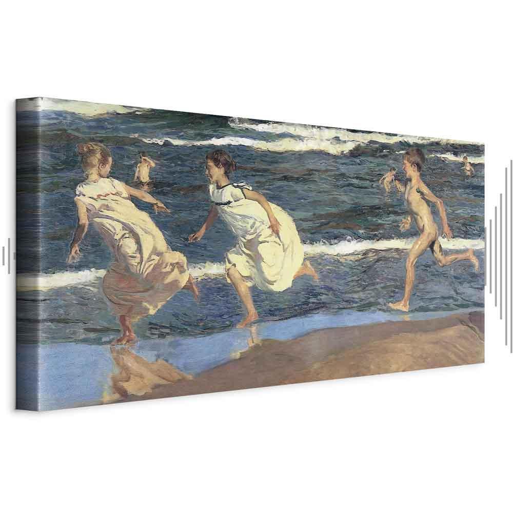 Leinwandbild - Joaquín Sorolla y Bastida – Running along the Beach