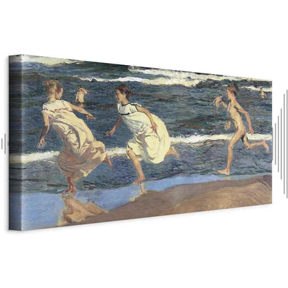 Leinwandbild - Joaquín Sorolla y Bastida – Running along the Beach