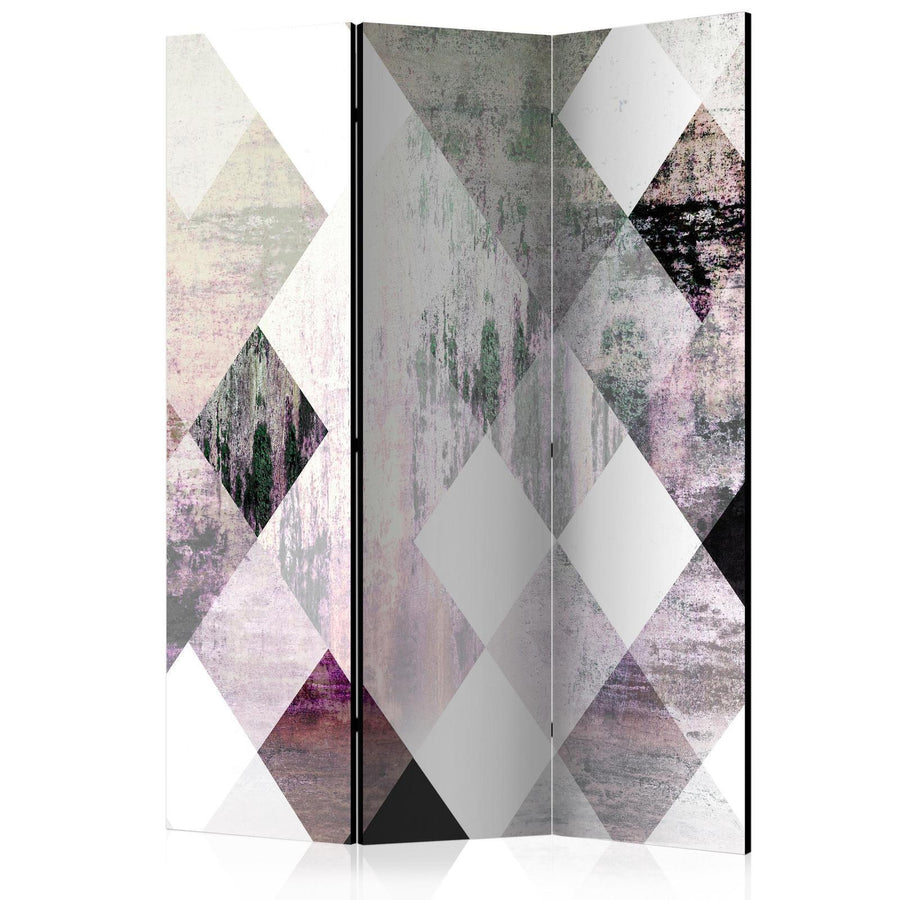 Paravent - Rhombic Chessboard (Pink) Artgeist