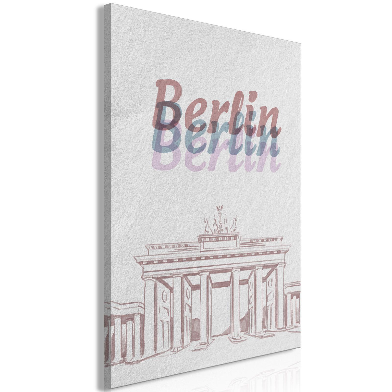Leinwandbild - Berlin in Watercolours (1 Part) Vertical Artgeist