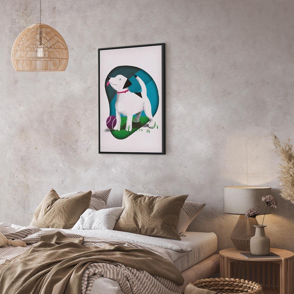 Leinwandbild - Dog and Ball (1 Part) Vertical