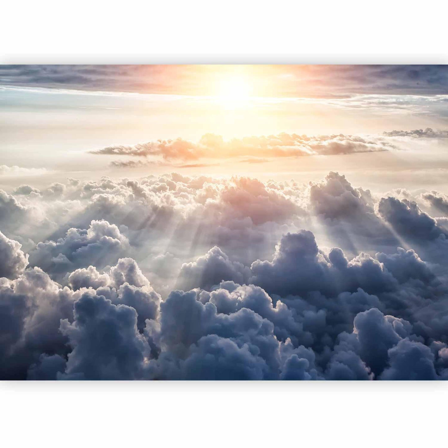 Fototapete Wandel in den Wolken - Himmlische Komposition mit sanften Wolkenformationen