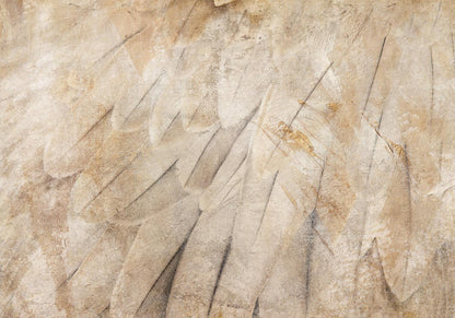 Fototapete - Bird's wings - minimalist close-up on beige feathers with pattern Artgeist