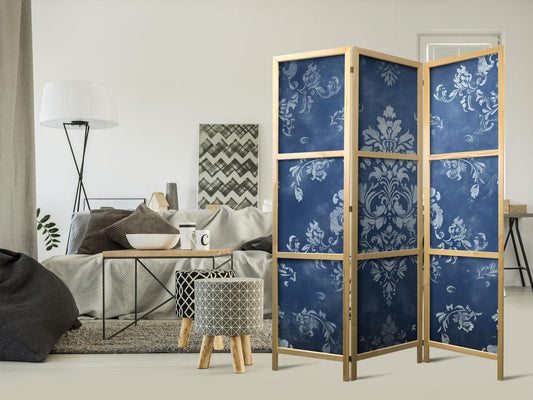 Japanischer Paravent - Retro Ornament - Decorative Motif in Worn Blues