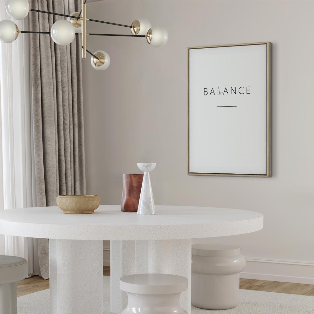 Leinwandbild - Balance of Words (1-part) - Black English Text on White