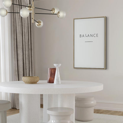 Leinwandbild - Balance of Words (1-part) - Black English Text on White