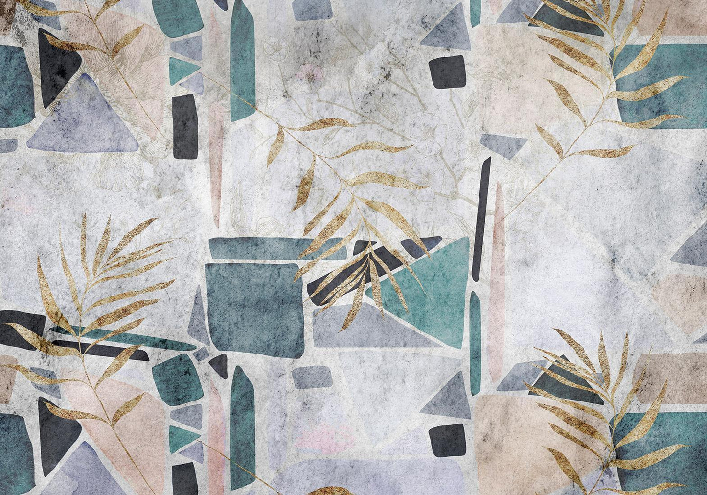 Fototapete Südliches Mosaik - Mediterrane Steinmosaik Wandtapete
