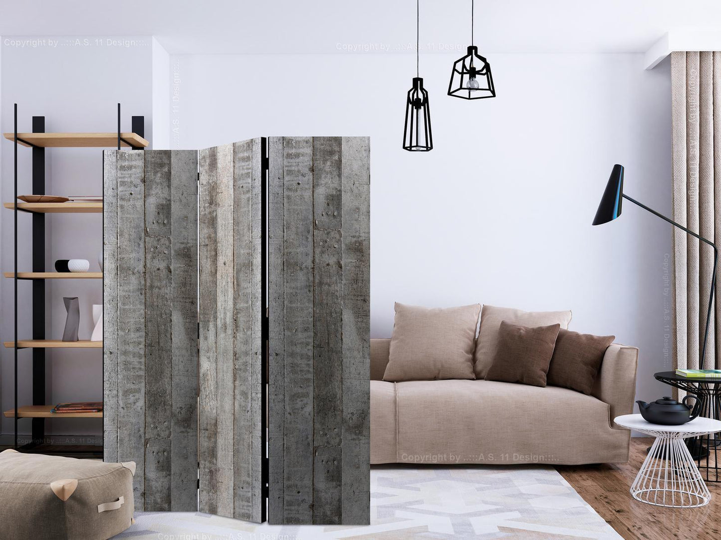 Paravent - Concrete Timber Artgeist