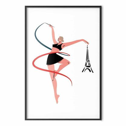 Poster - Illustration of a Woman with a Ribbon - Artistic Gymnastics
