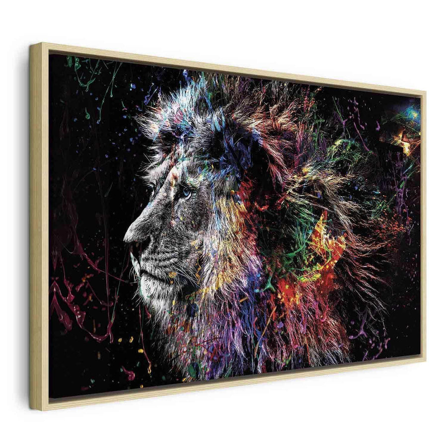 Leinwandbild - Crazy Lion (1 Part) Wide Artgeist