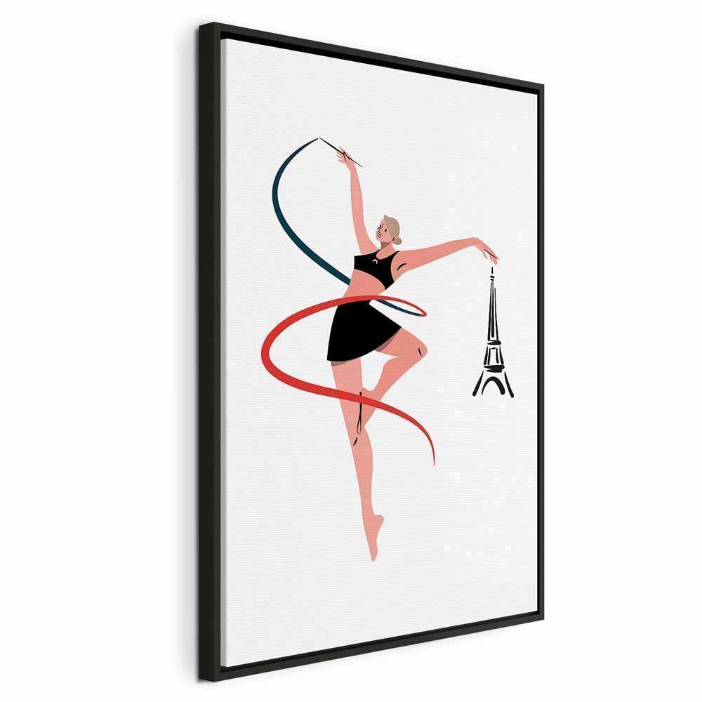 Leinwandbild - Rhythmic Gymnastics - Illustration of a Woman With a Ribbon