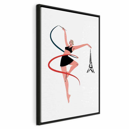 Leinwandbild - Rhythmic Gymnastics - Illustration of a Woman With a Ribbon