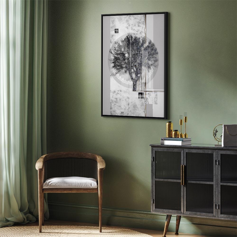 Leinwandbild - Silver Tree (1 Part) Vertical