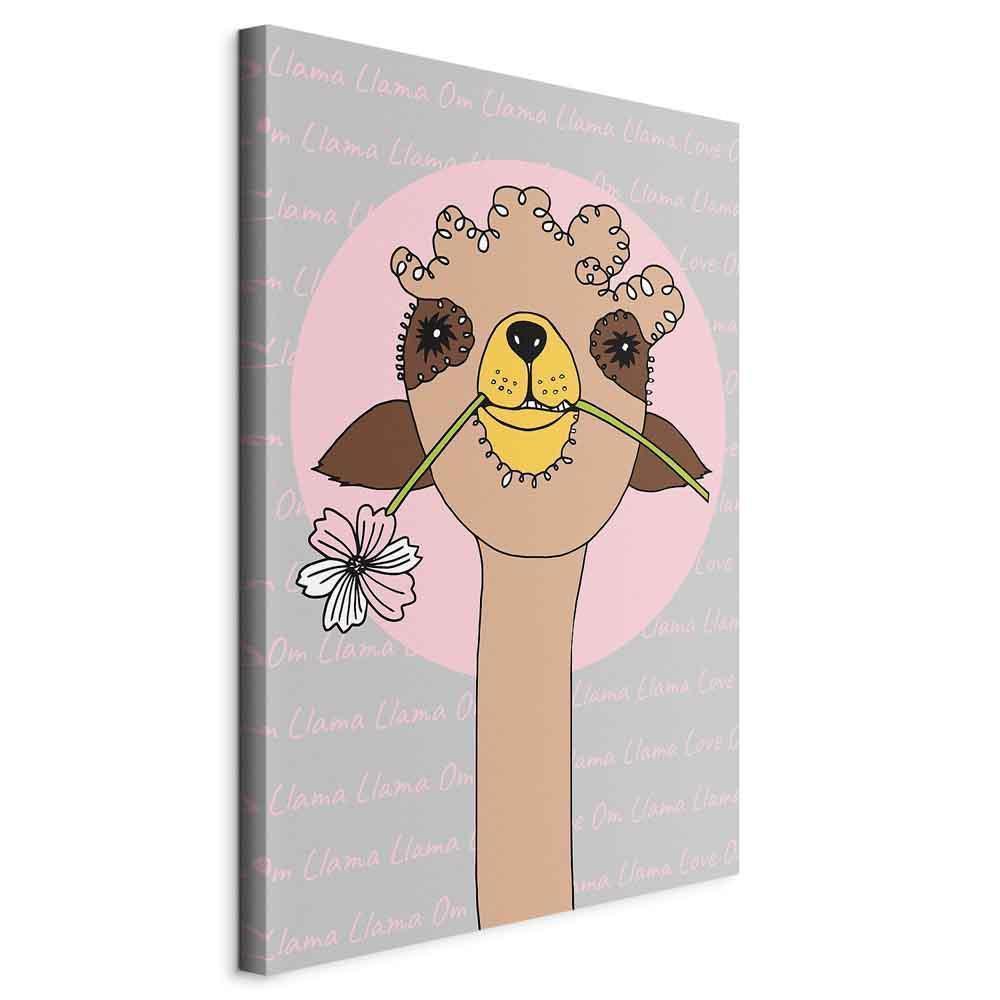 Leinwandbild - Happy Llama (1 Part) Vertical
