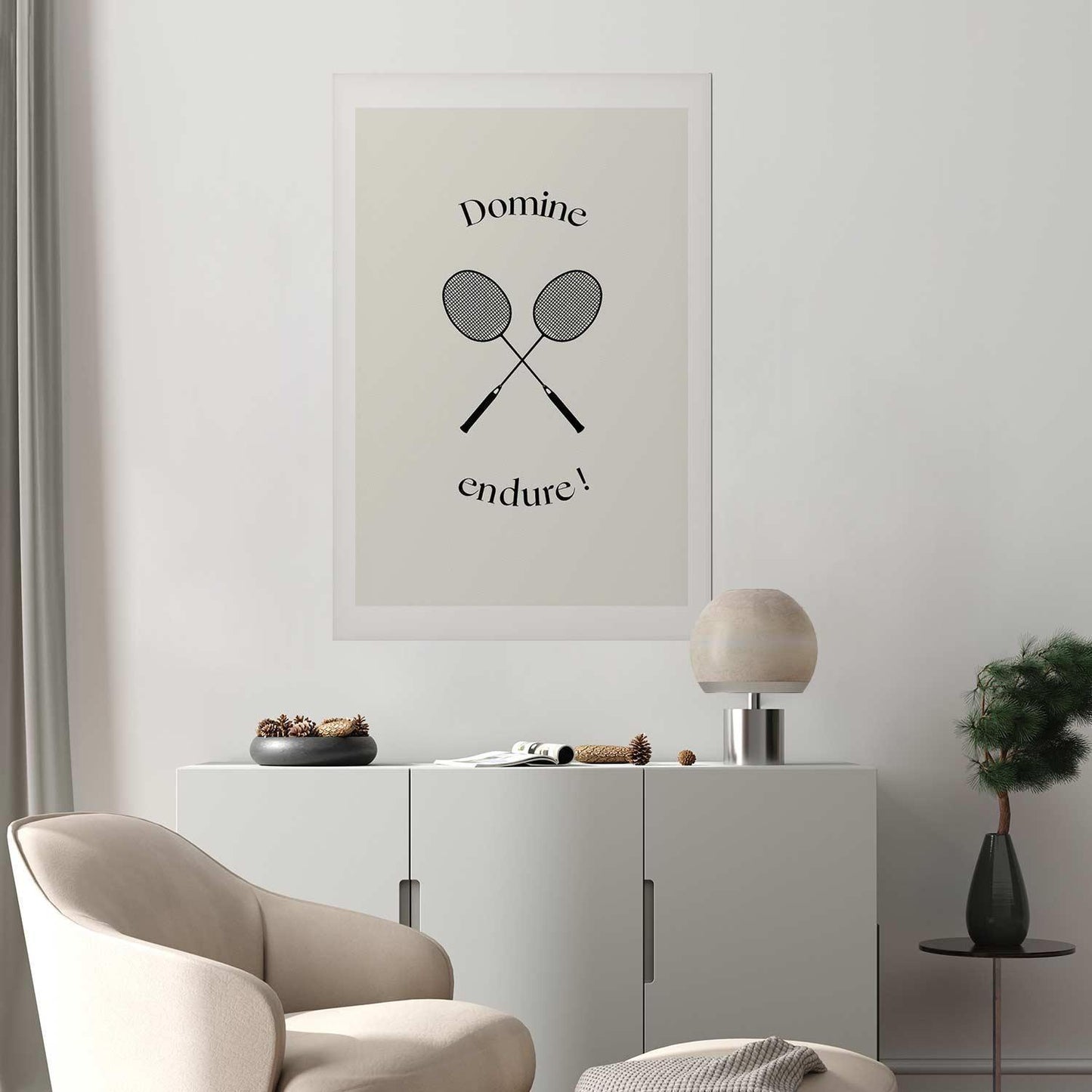 Poster - Summer Games - Badminton Rackets on a White Background