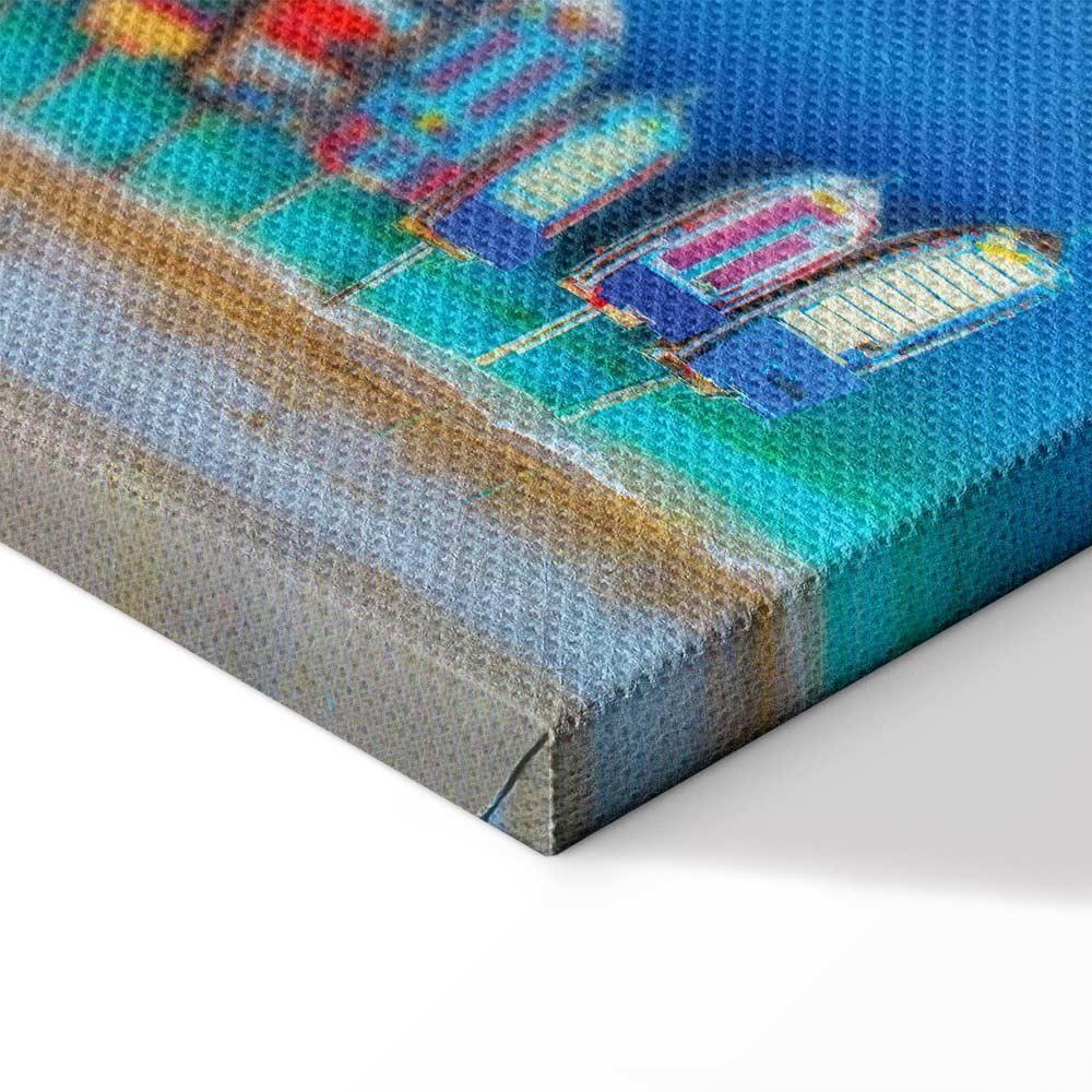 Leinwandbild - Colourful Boats (1 Part) Narrow