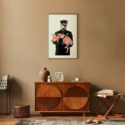 Poster Polizei-Schwein – Humorvoll & originell illustriert