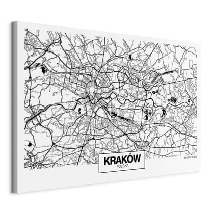 Leinwandbild - City Plan: Krakow (1 Part) Wide