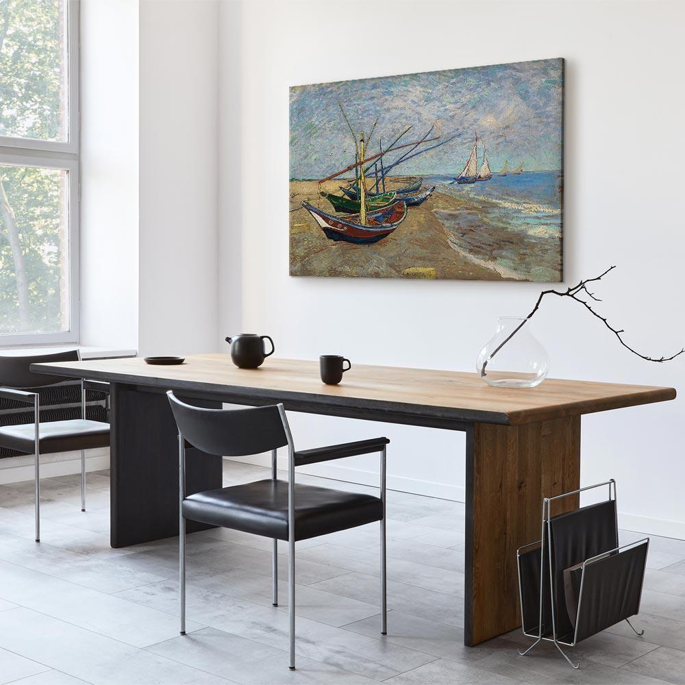 Leinwandbild - Vincent van Gogh – Fishing Boats on the Beach