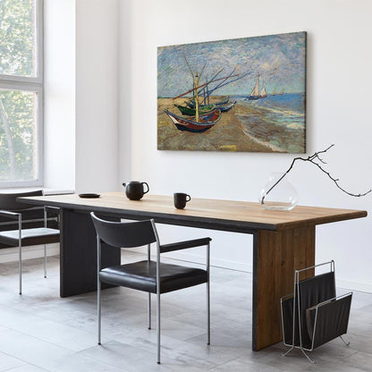 Leinwandbild - Vincent van Gogh – Fishing Boats on the Beach