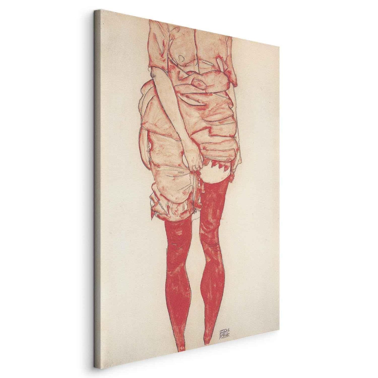 Leinwandbild - Egon Schiele – Standing Woman in Red