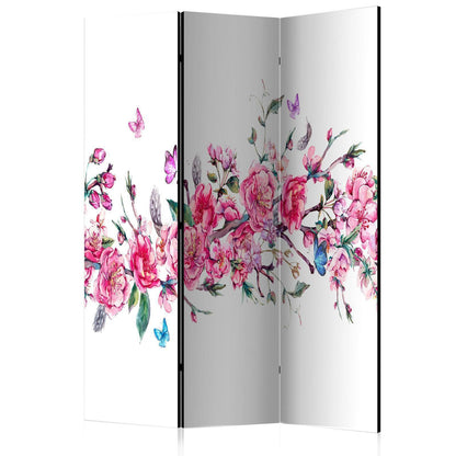 Paravent - Flowers and Butterflies Artgeist