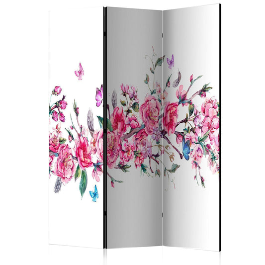 Paravent - Flowers and Butterflies Artgeist