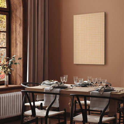 Leinwandbild - Waving Lines - Creamy Grid on a Noisy Pastel Background