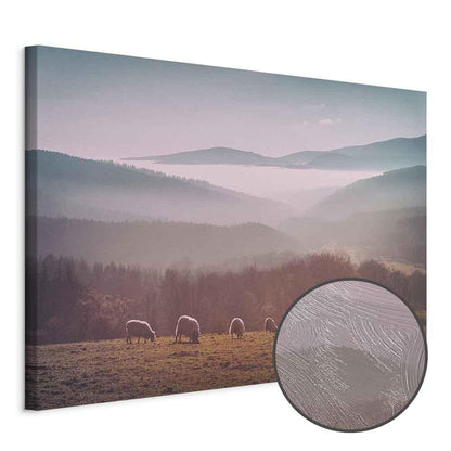 Leinwandbild - Sheep in Mountain Landscape (1-part) - Animals in Nature