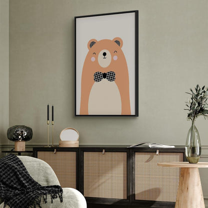 Leinwandbild - Teddy Bear in Bow Tie (1 Part) Vertical