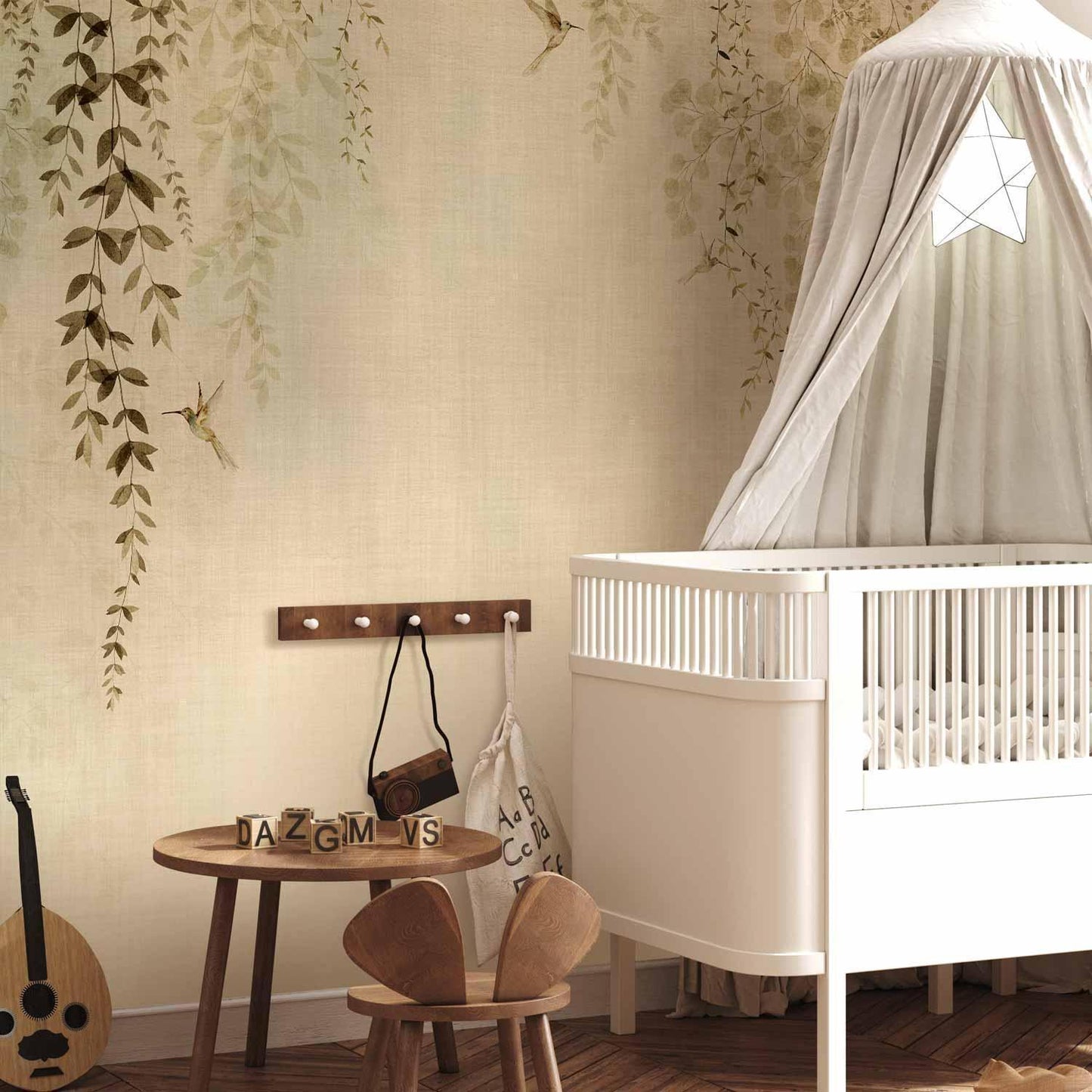 Fototapete - Beige Hummingbirds