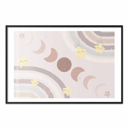 Poster - Phases of the Moon with a Rainbow