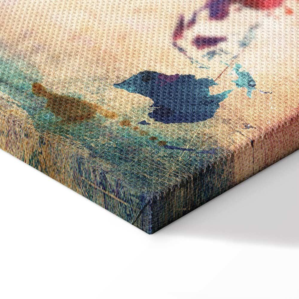 Leinwandbild - Rainbow Map (triptych)