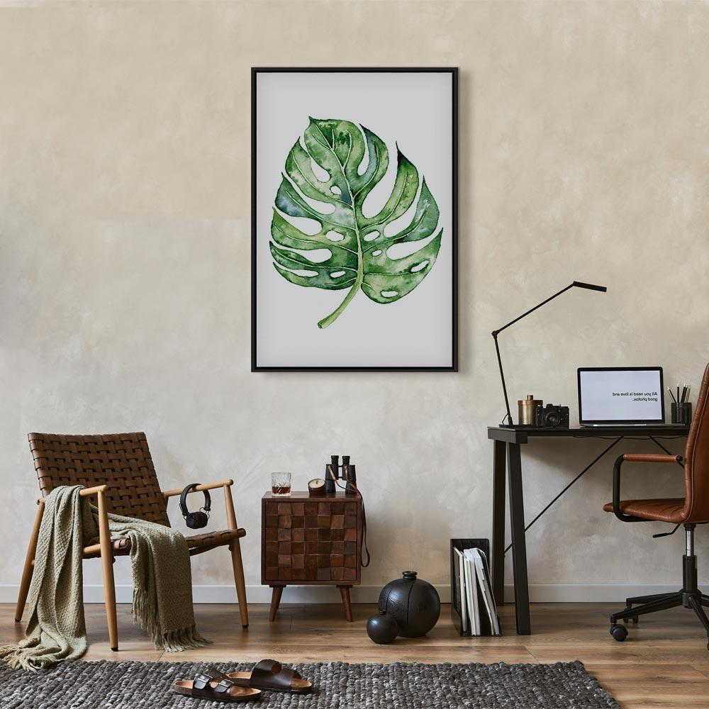Leinwandbild - Watercolor Monstera (1 Part) Vertical