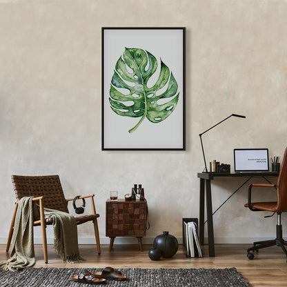 Leinwandbild - Watercolor Monstera (1 Part) Vertical