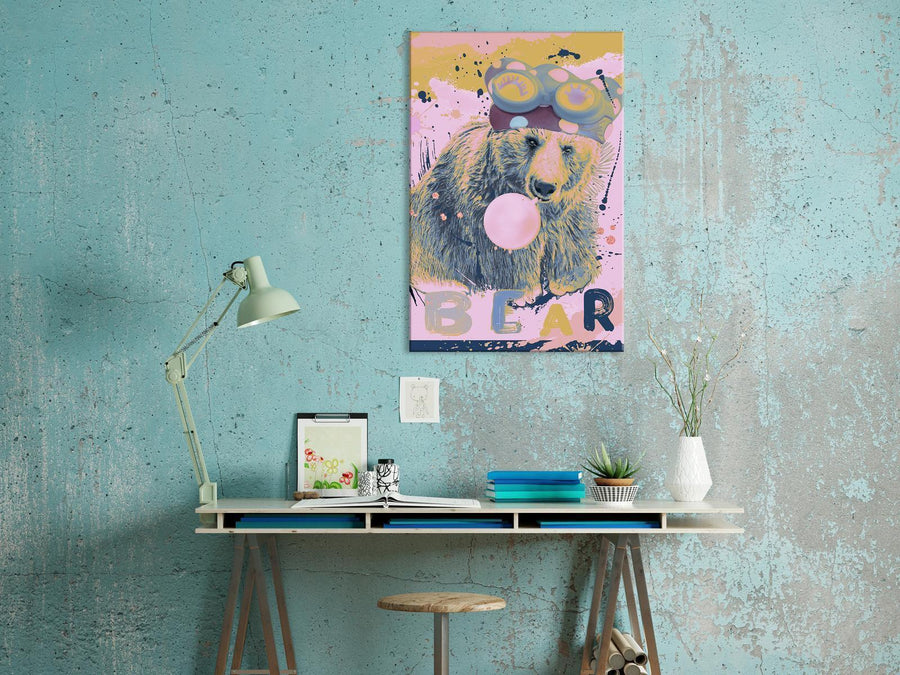 Leinwandbild - Teddy Bear and Balloon (1 Part) Vertical Artgeist
