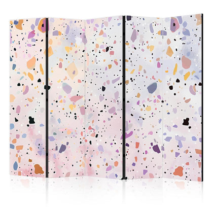 Paravent - Terrazzo in Confetti Style - Violet-Pink - Colorful Pattern Artgeist