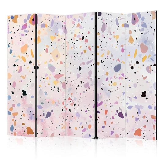 Paravent - Terrazzo in Confetti Style - Violet-Pink - Colorful Pattern Artgeist